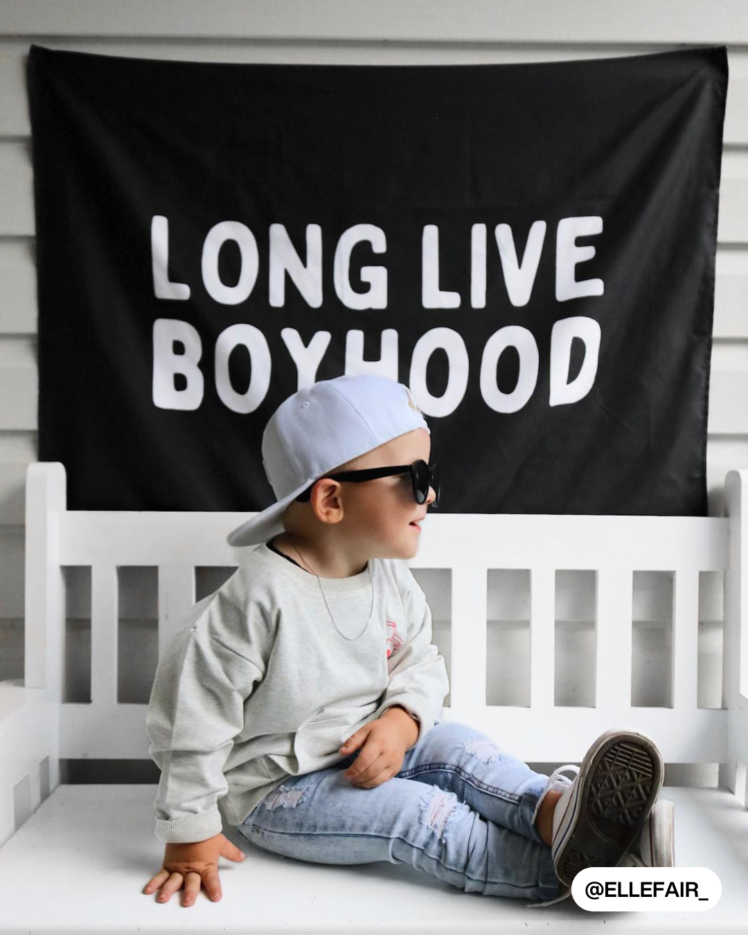 Long Live Boyhood Banner (Black)