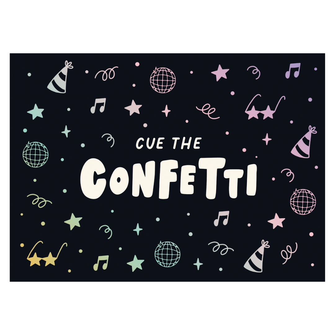Cue The Confetti Banner (Rainbow)