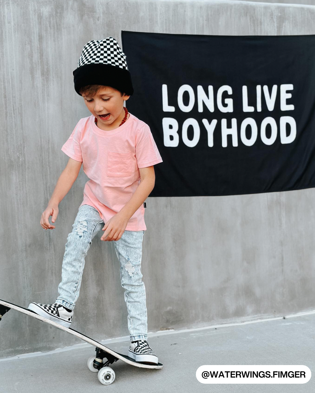 Long Live Boyhood Banner (Black)
