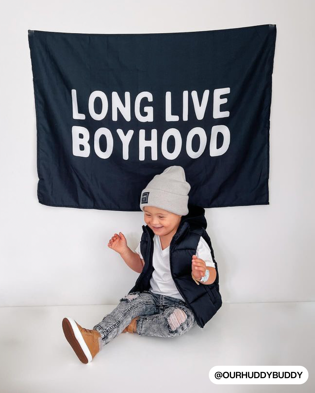 Long Live Boyhood Banner (Black)