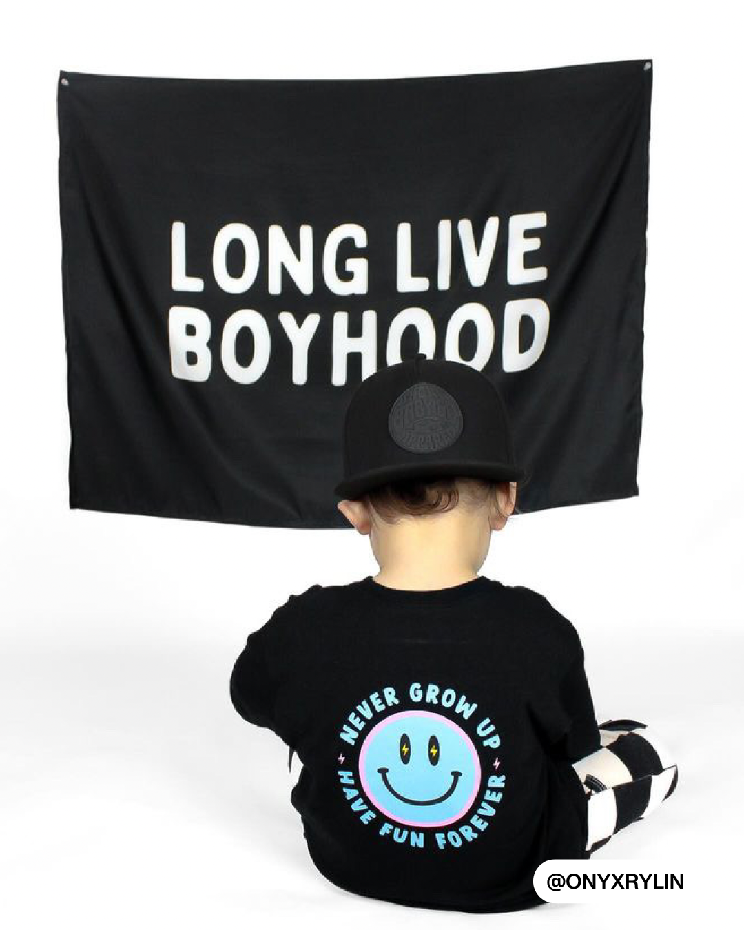 Long Live Boyhood Banner (Black)