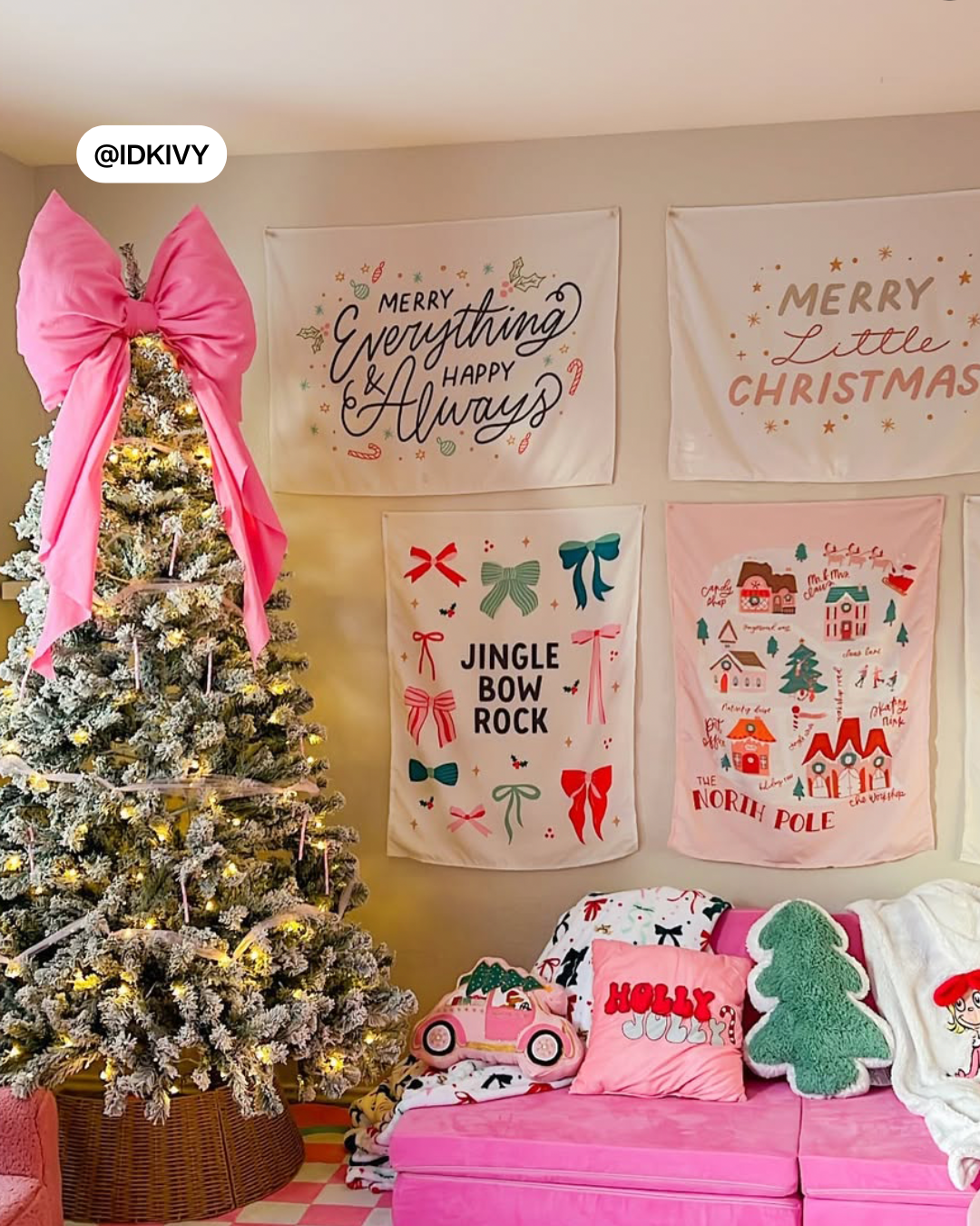 Pink North Pole Map Banner