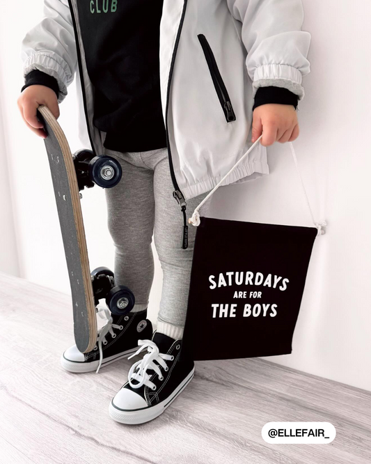 Saturdays Are For The Boys (Black) Canvas Hang Sign