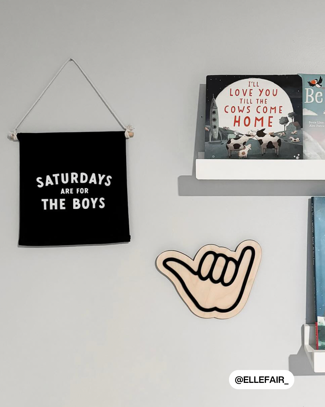 Saturdays Are For The Boys (Black) Canvas Hang Sign