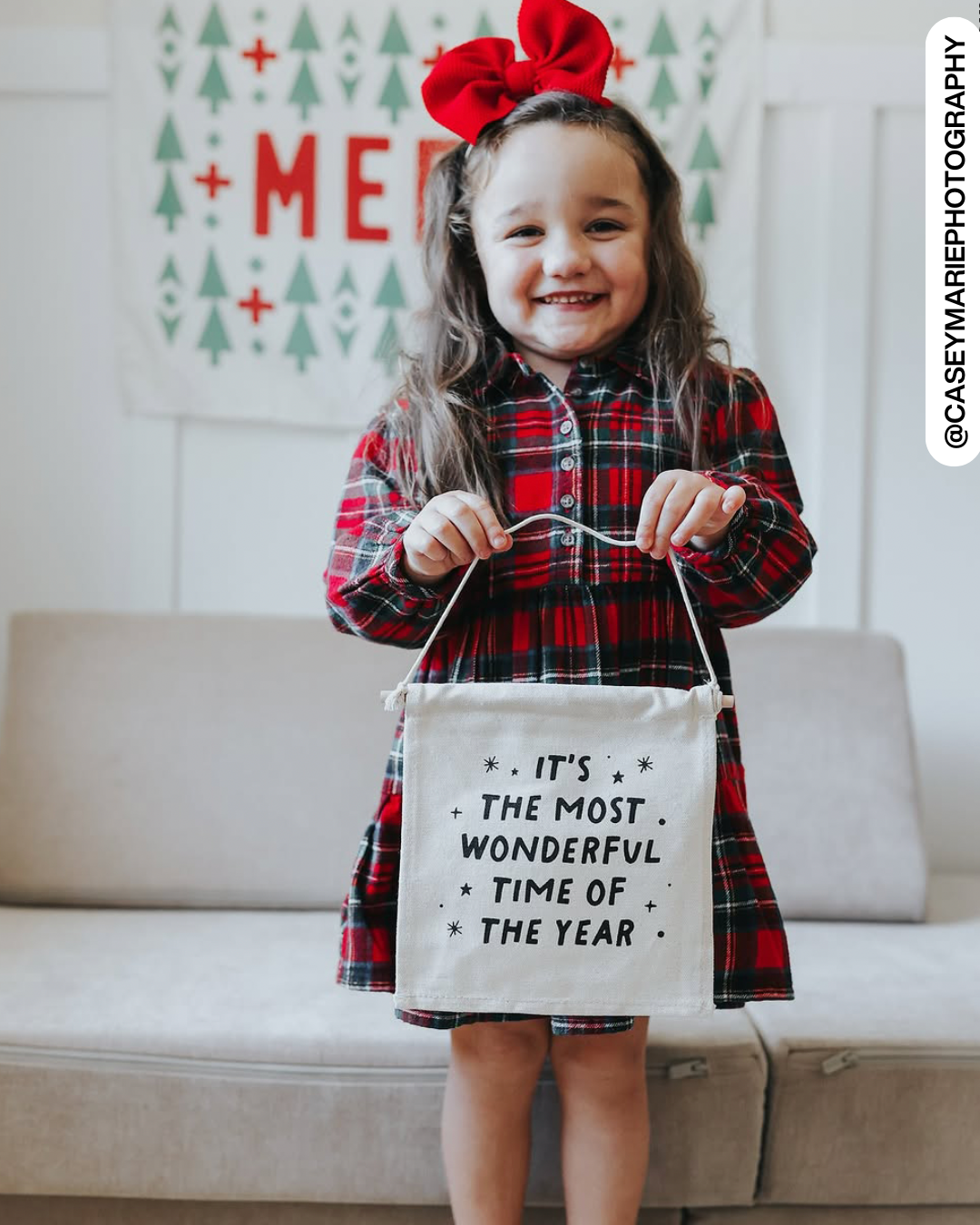 The Most Wonderful Time of The Year Christmas Canvas Hang Sign