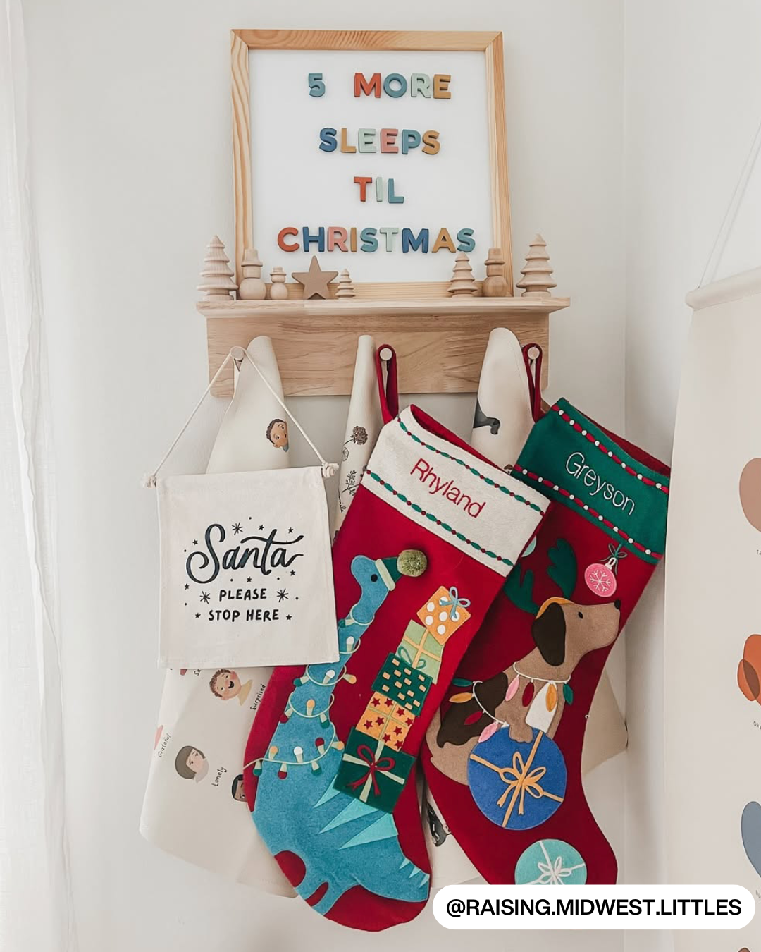 Santa Please Stop Here Christmas Canvas Hang Sign