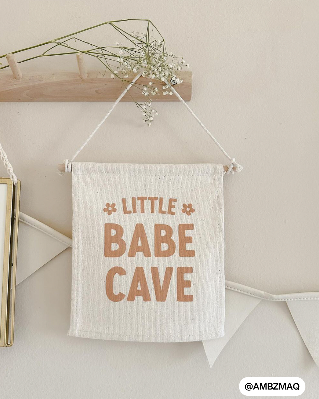 Little Babe Cave Canvas Hang Sign