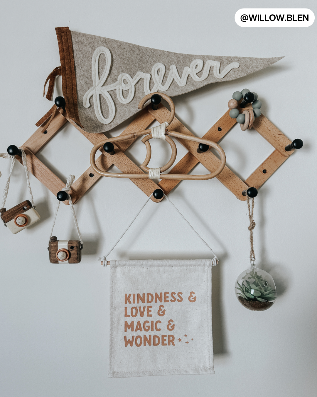 Kindness Love Magic Wonder Canvas Hang Sign