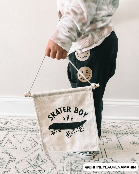 Skater Boy (Natural) Canvas Hang Sign