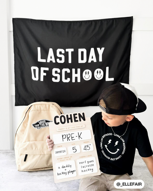 First / Last Day of School (Black) Reversible Banner