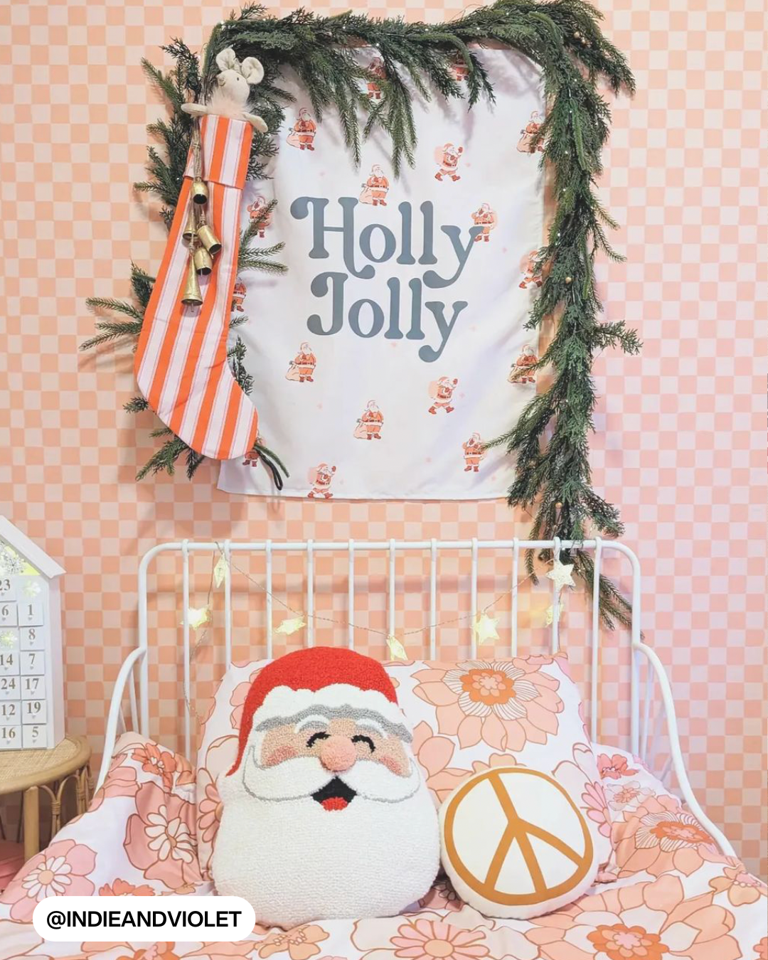 Holly Jolly Santa Banner