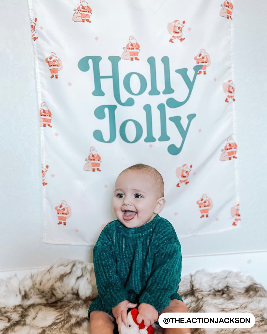Holly Jolly Santa Banner