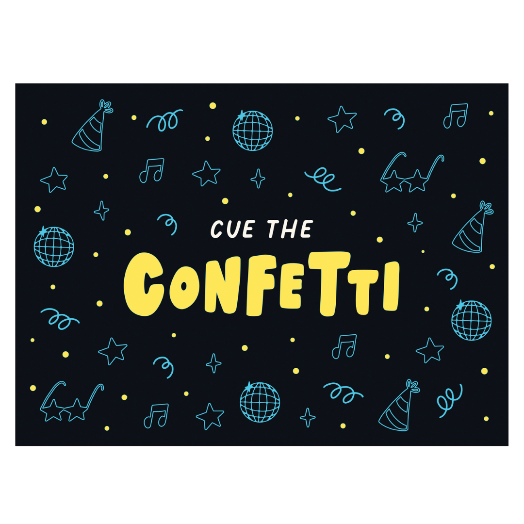 Cue The Confetti Banner (Neon)