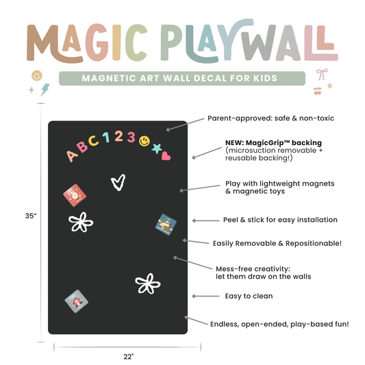 Magic Playwall - Rectangle Magnetic Wall Decal for Kids