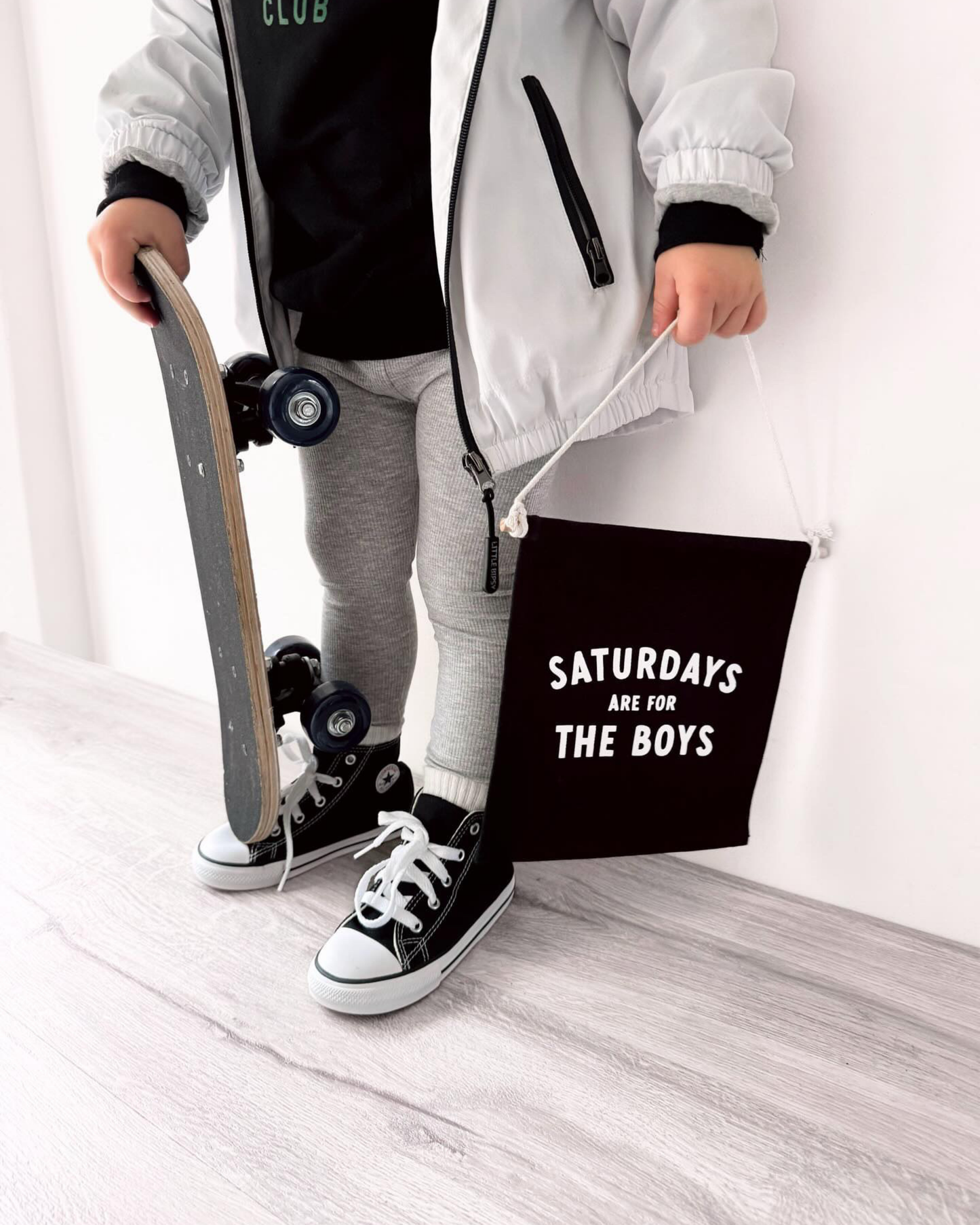 Saturdays Are For The Boys (Black) Canvas Hang Sign