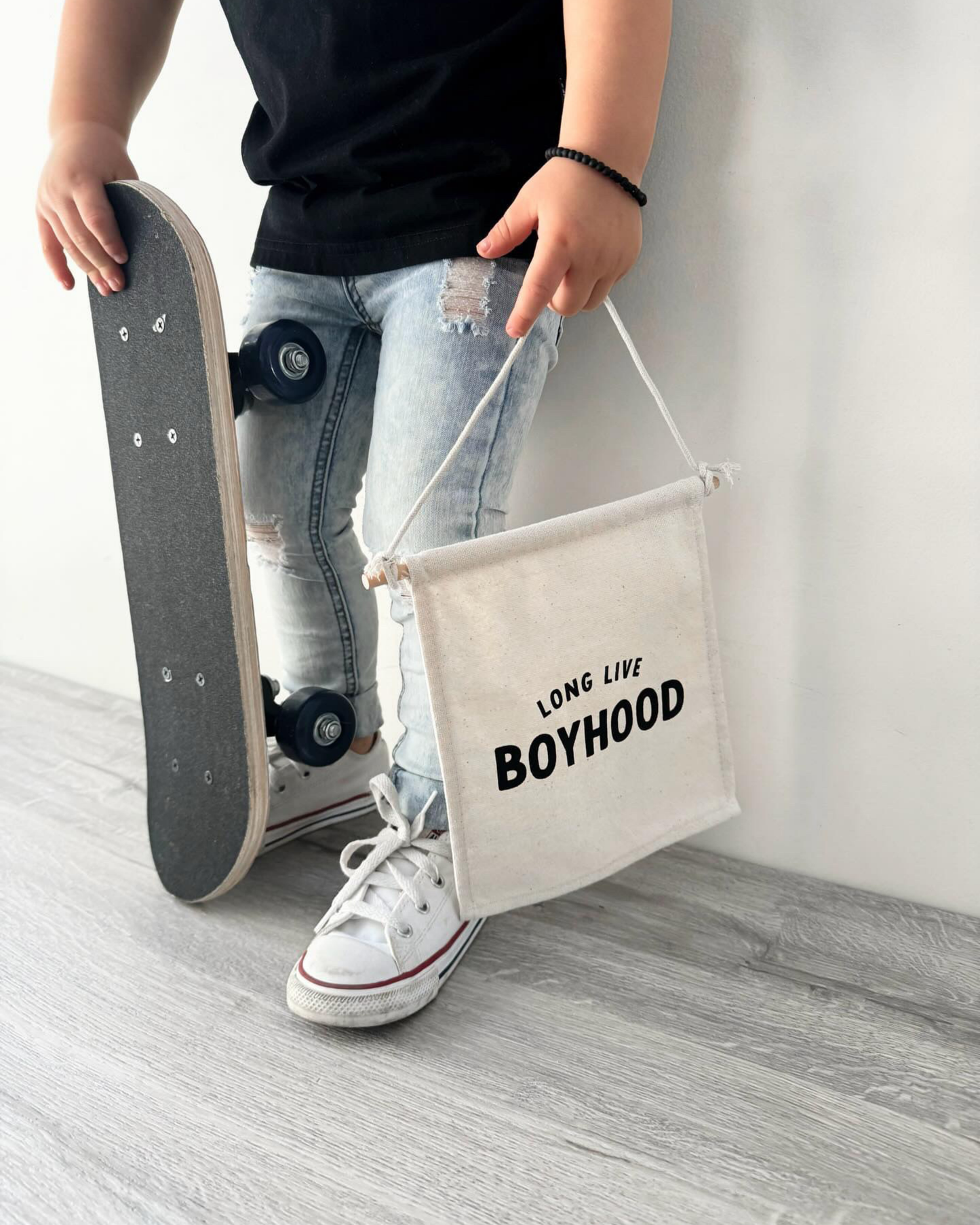 Long Live Boyhood (Natural) Canvas Hang Sign