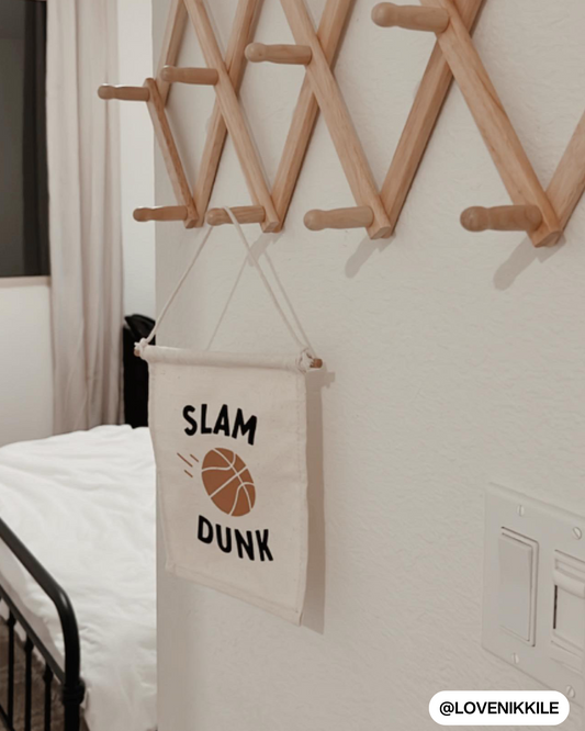 Slam Dunk Basketball Canvas Hang Sign