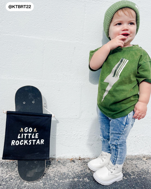 Go Little Rockstar (Black) Canvas Hang Sign