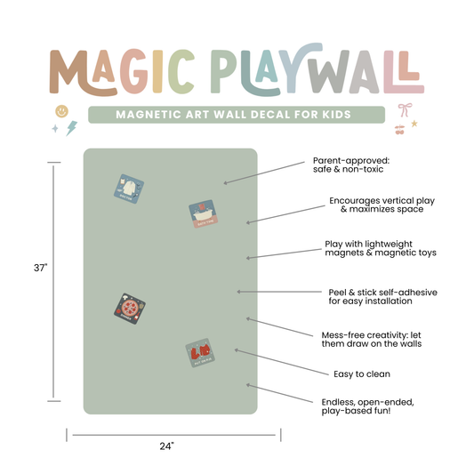 Magic Playwall - Rectangle Magnetic Wall Decal for Kids