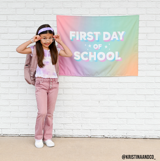 First / Last Day of School (Rainbow) Reversible Banner