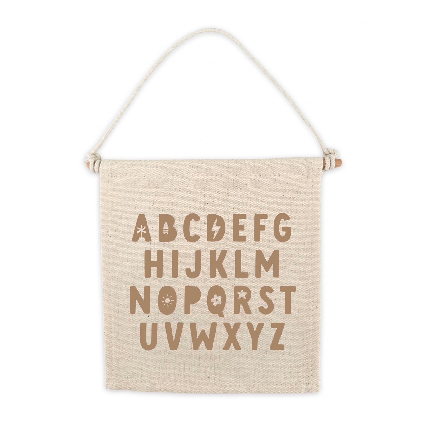 Alphabet (Brown) Canvas Hang Sign