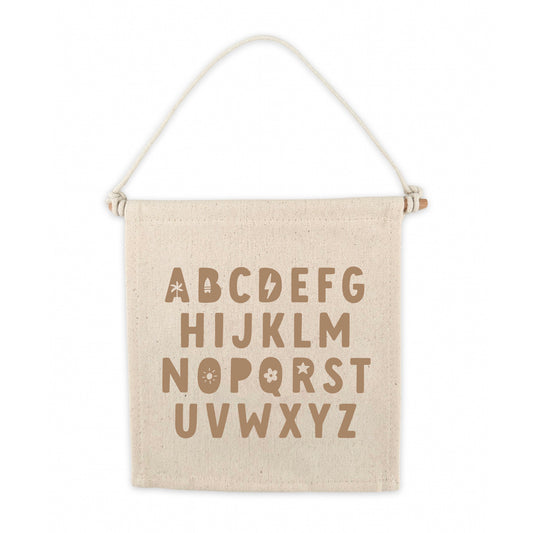 Alphabet (Brown) Canvas Hang Sign