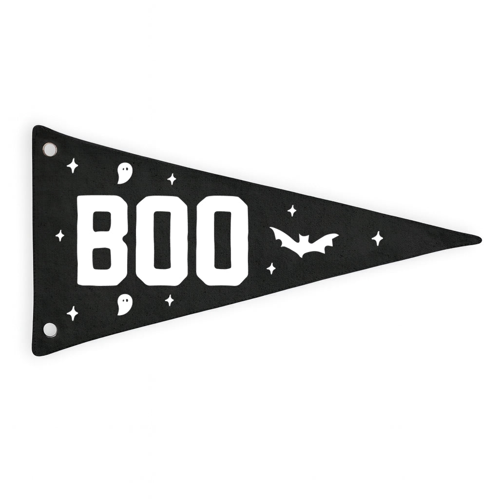 Boo Halloween Canvas Pennant Flag