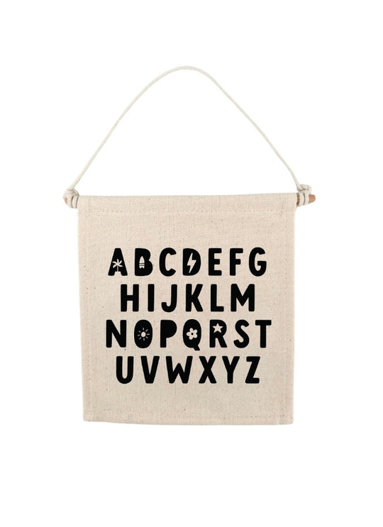 Alphabet (Black) Canvas Hang Sign