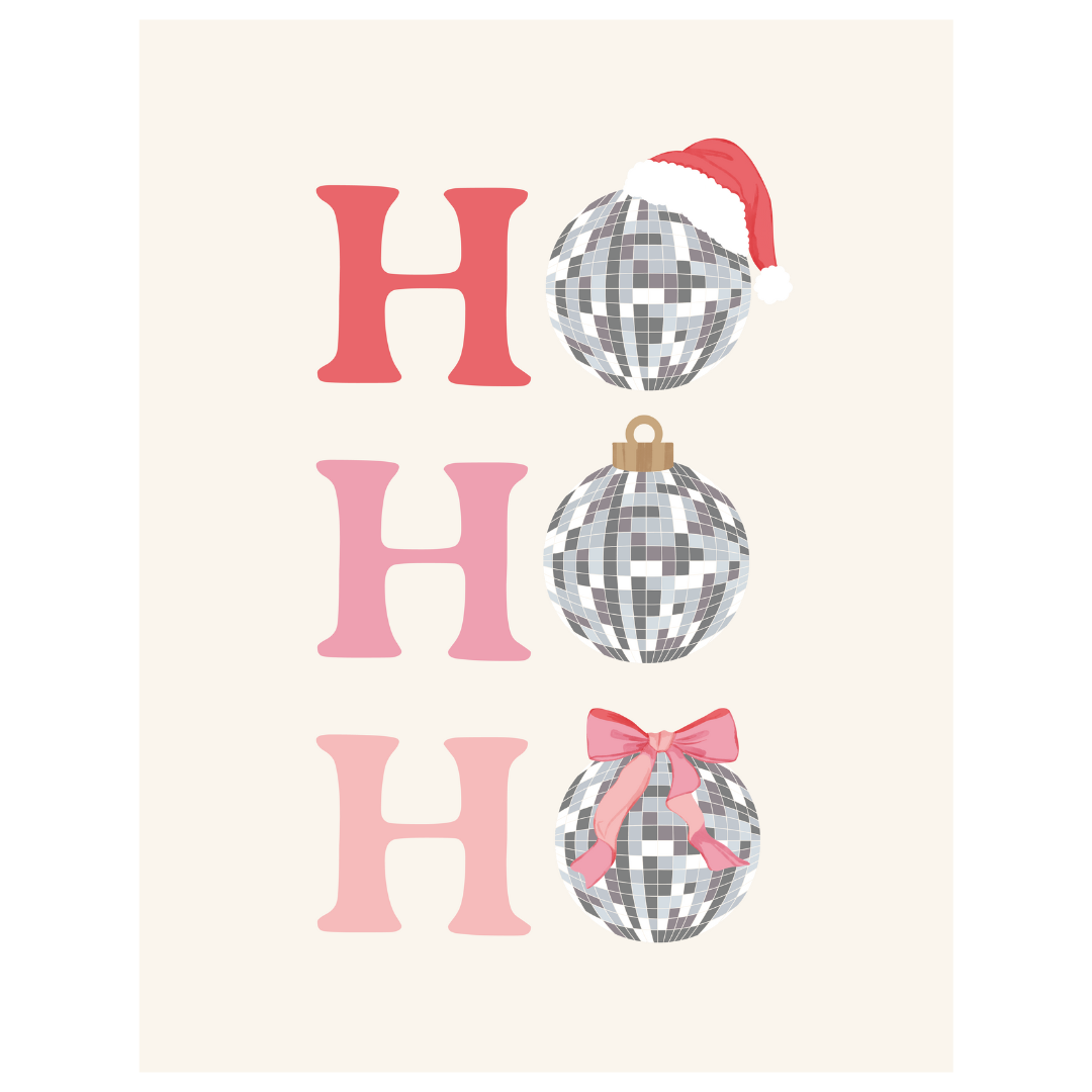 Ho Ho Ho Disco Ball Banner