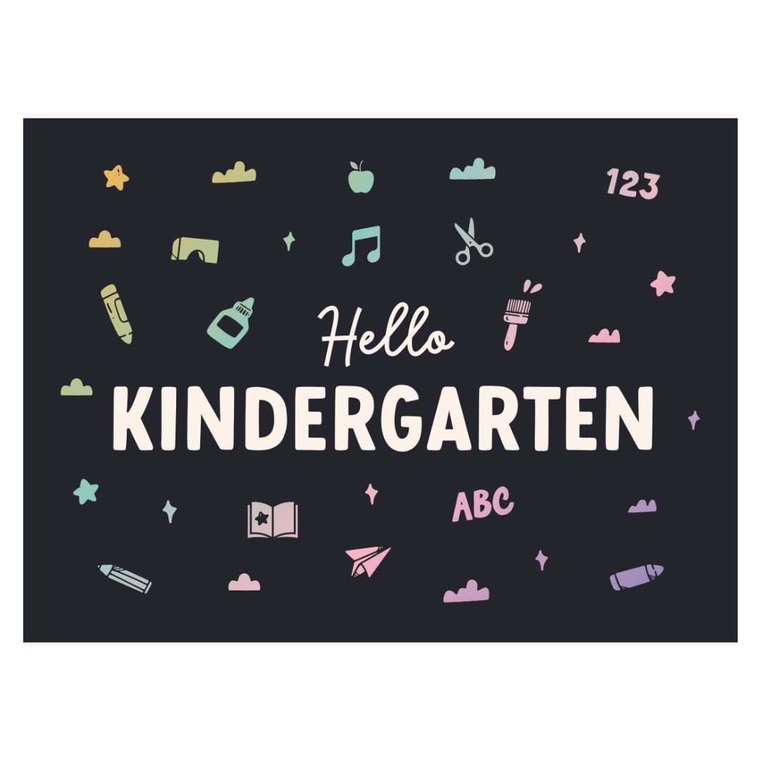 Hello Kindergarten Banner (Dark)