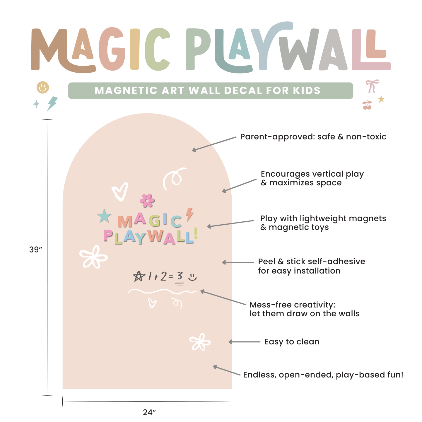 Magic Playwall - Arch Magnetic Art Wall Decal for Kids