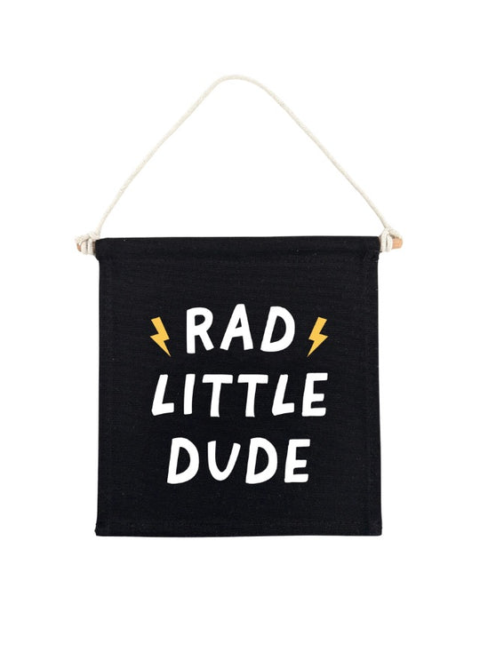 Rad Little Dude (Black) Canvas Hang Sign