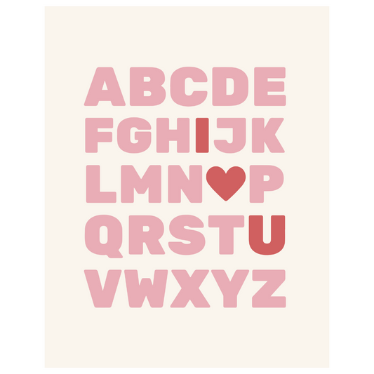 Alphabet I Love You Banner (Pink)