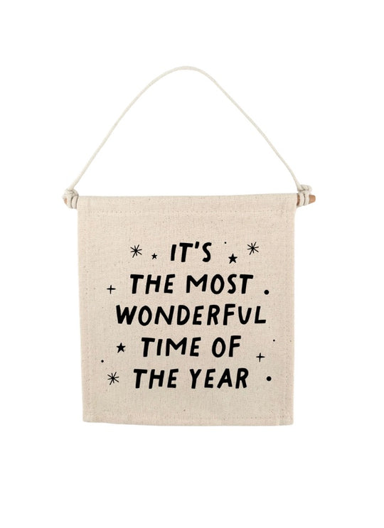 The Most Wonderful Time of The Year Christmas Canvas Hang Sign