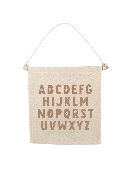 Alphabet (Brown) Canvas Hang Sign