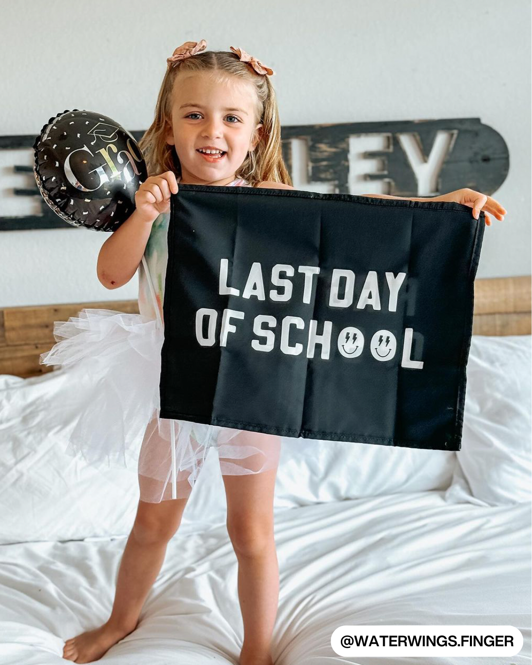 First / Last Day of School (Black) Reversible Banner