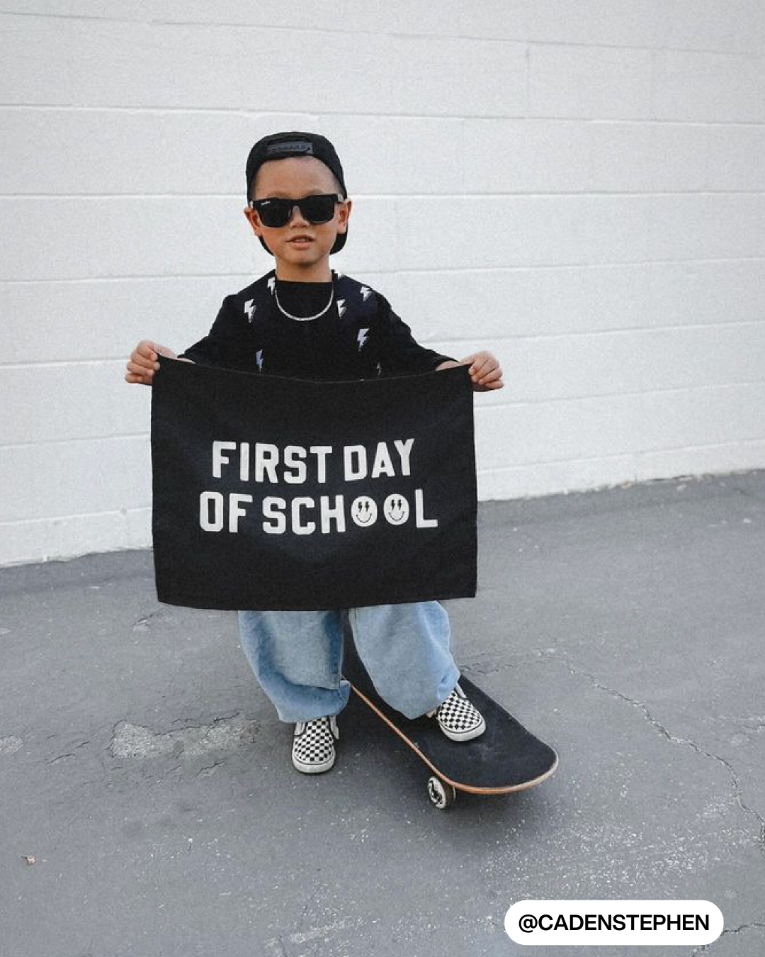 First / Last Day of School (Black) Reversible Banner