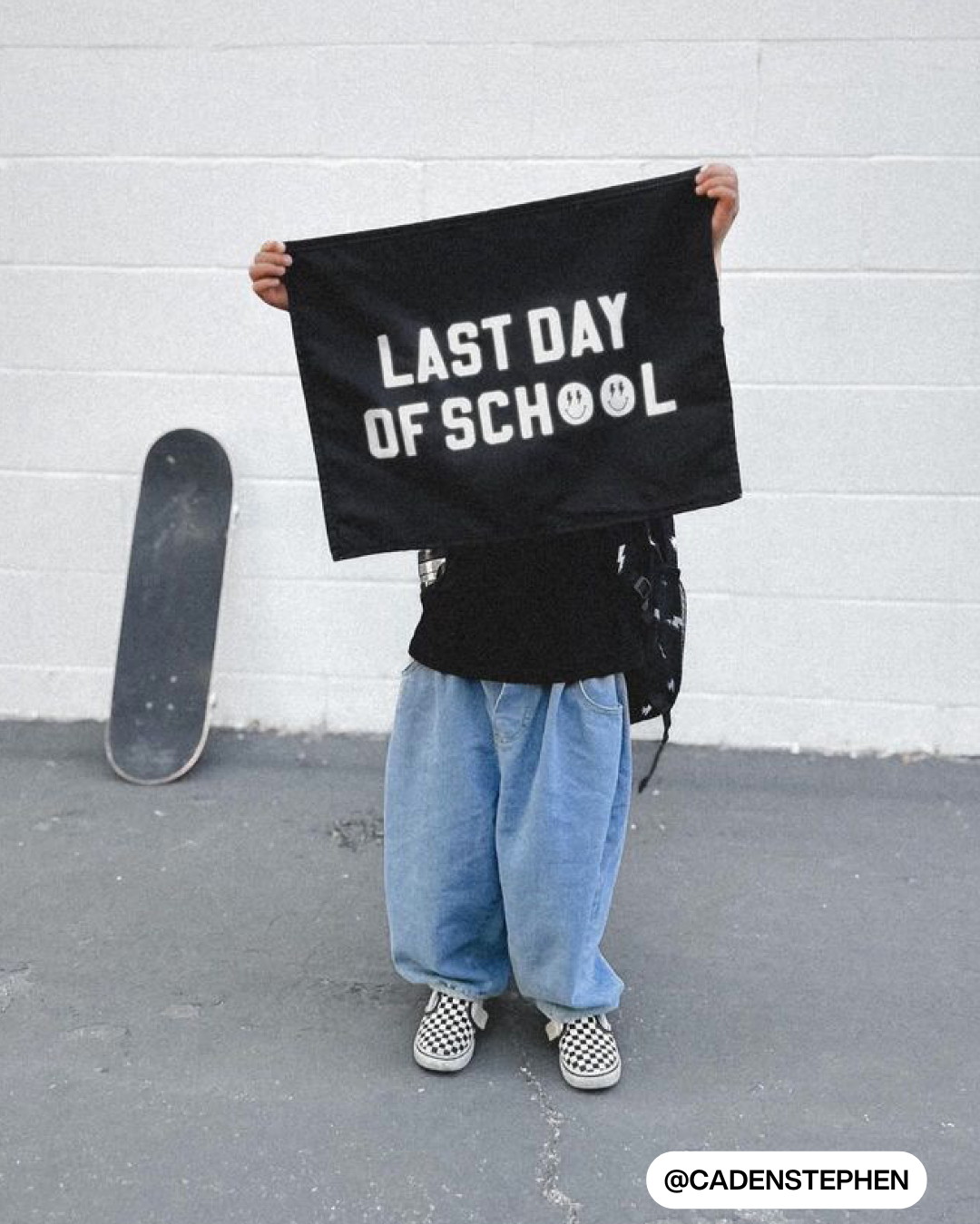 First / Last Day of School (Black) Reversible Banner