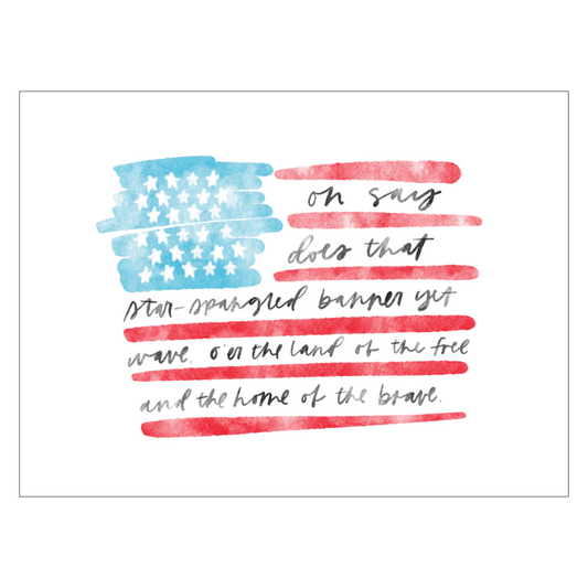 US Watercolor Flag (Fourth of July) Banner