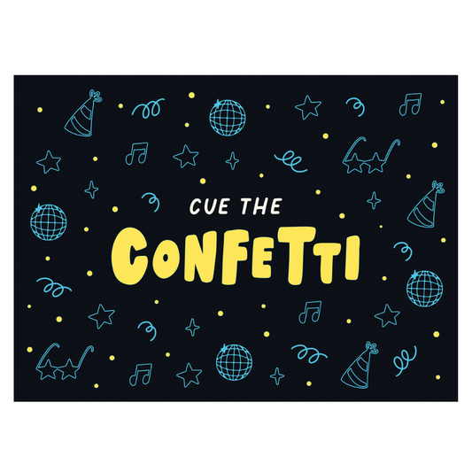 Cue The Confetti Banner (Neon)