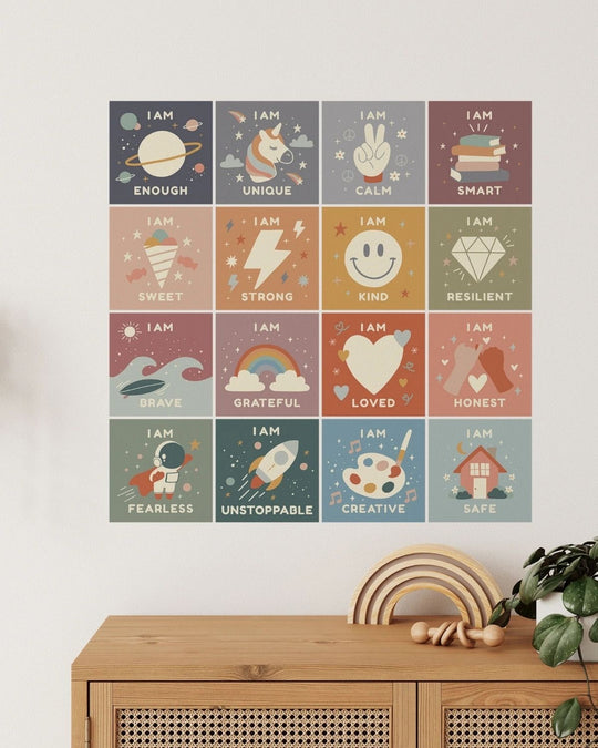 Peel & Stick Fabric Wall Stickers - Affirmation Squares