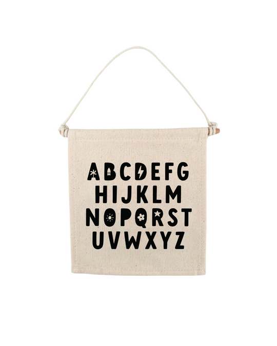 Alphabet (Black) Canvas Hang Sign