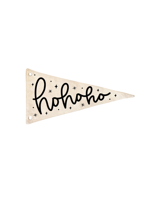 Ho Ho Ho Christmas Canvas Pennant Flag