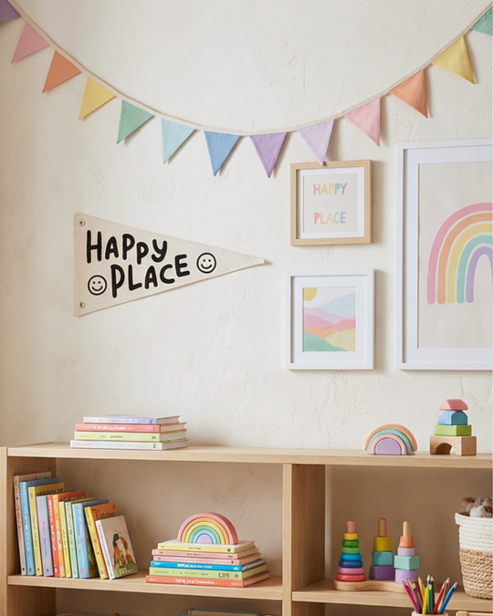 Happy Place Canvas Pennant Flag