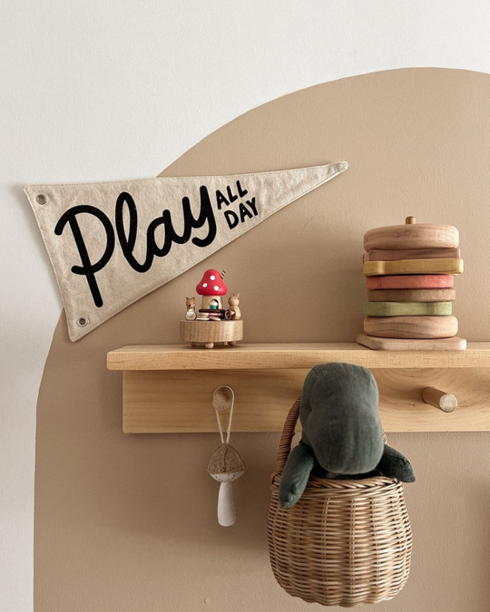 Play All Day Canvas Pennant Flag
