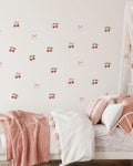 Peel & Stick Fabric Wall Stickers - Cherries & Bows