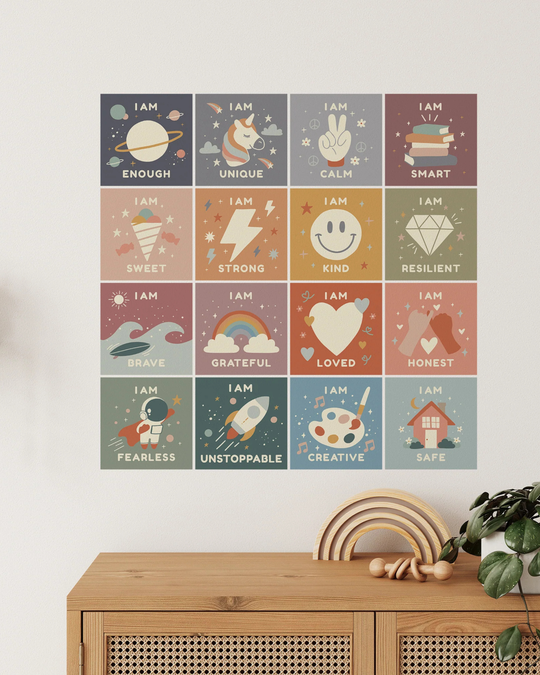 Peel & Stick Fabric Wall Stickers - Affirmation Squares