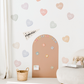 Peel & Stick Fabric Wall Stickers - Affirmation Candy Hearts (Muted)