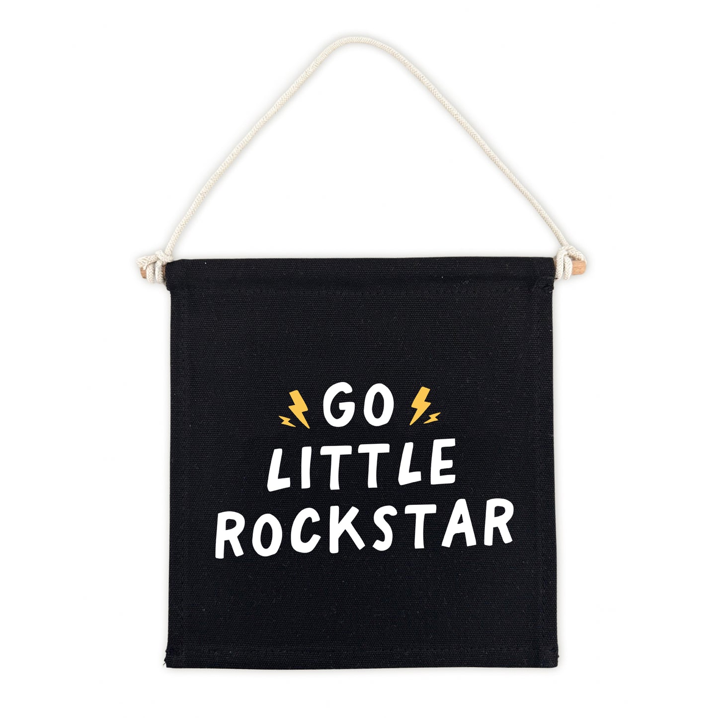 Go Little Rockstar (Black) Canvas Hang Sign