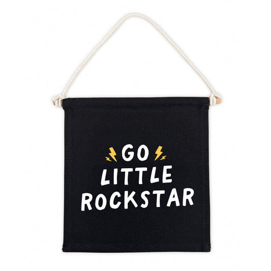 Go Little Rockstar (Black) Canvas Hang Sign